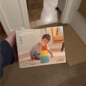 Lovevery Nesting Felt Baskets - Bright Red, Blue, Yellow